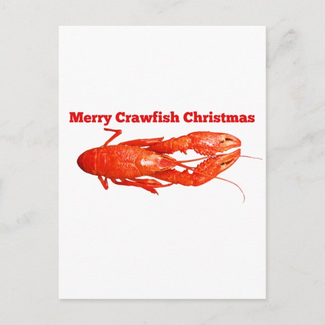 Crawfish Christmas Holiday Postcard (Front)