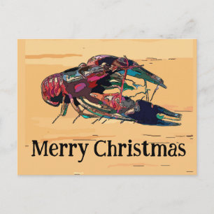 Crawfish Christmas Holiday Postcard