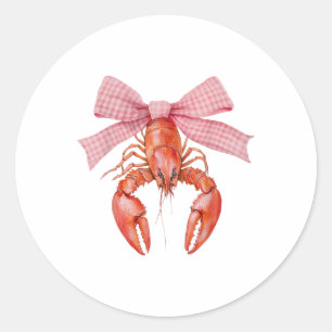 Crawfish Coquette Bow Crawfish Boil Lobster Cajun  Classic Round Sticker