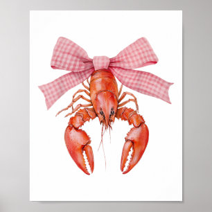 Crawfish Coquette Bow Crawfish Boil Lobster Cajun  Poster