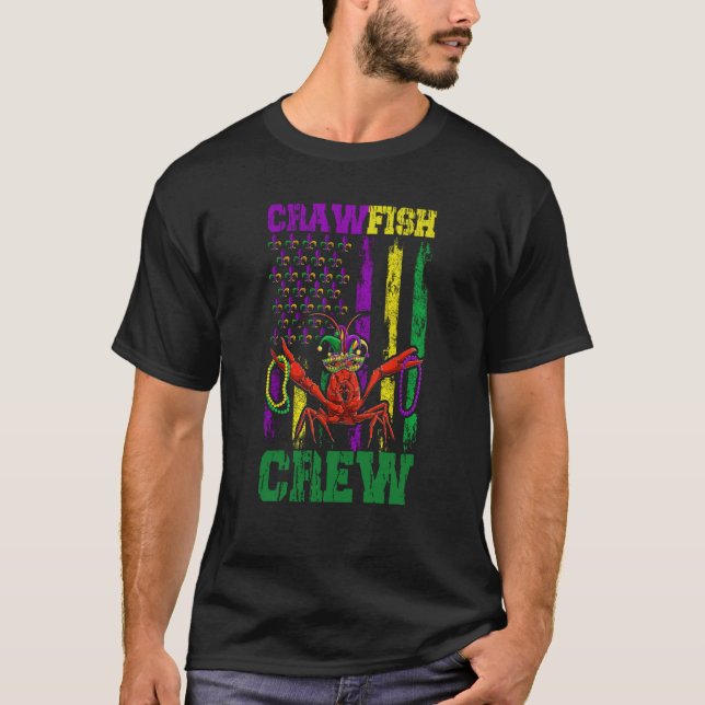 Crawfish Crew Beads Mardi Gras Flag Dab Kids Toddl T-Shirt (Front)