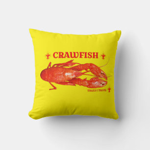 Crawfish design throw pillow