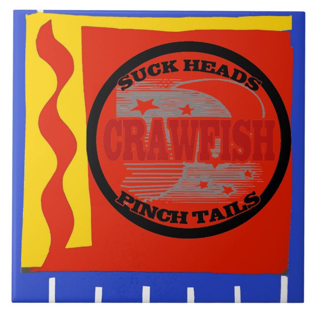 Crawfish,  Dutch Delft Look Tile (Front)
