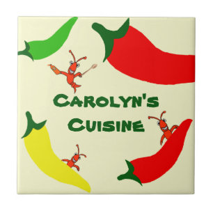 Crawfish Hot Pepper Personalized Tile