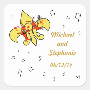 Crawfish in Love Stickers Fleur de Lis