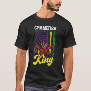 Crawfish King Beads Mardi Gras Flag Dab Kids Toddl T-Shirt