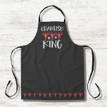 Crawfish King - Funny Crayfish Boil Apron<br><div class="desc">Get lots of beads and compliments this fun Crawfish Mardi Gras design at carnival this year. Perfect for anyone who plans on attending or hosting a crawfish boil during Mardi Gras. It also would make great gear for your Mardi Gras parade or party. Featuring dancing crayfish and the funny text,...</div>