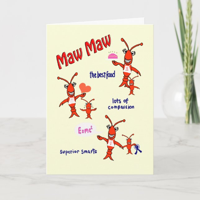 Crawfish Maw Maw Mother's Day Card (Front)