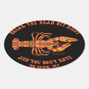 Crawfish Oval Sticker