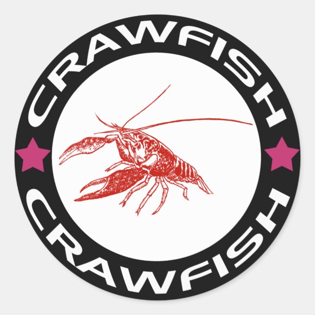 crawfish-ring (red-1) classic round sticker (Front)