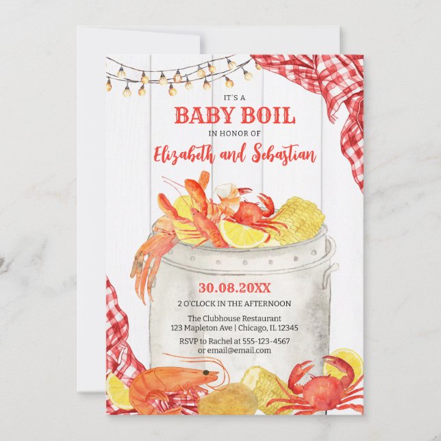 Crawfish Seafood Boil Baby Shower Invitation (Front)