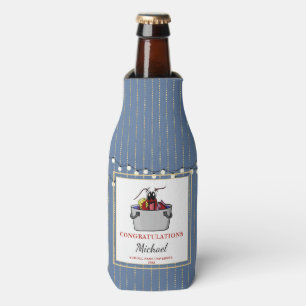 Crawfish Seafood Boil Blue Gold Graduation Party Bottle Cooler