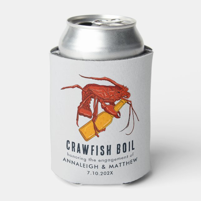 Crawfish Seafood Boil Engagement Party Paper Can Cooler (Can Front)