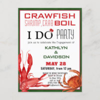 Crawfish Seafood Boil Engagement Photo Invitation