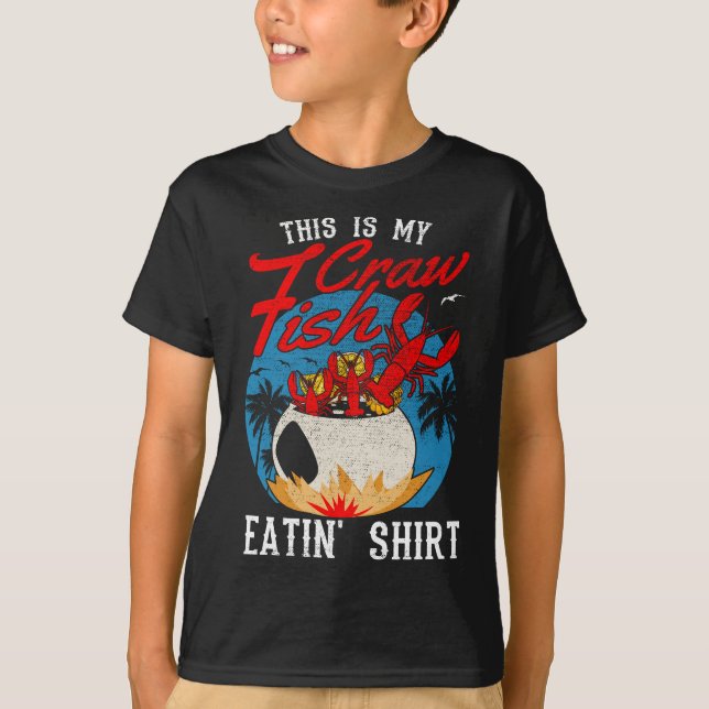 Crawfish Season Boil Crawfish Eating T-Shirt (Front)