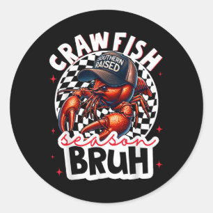 Crawfish Season Bruh Crawfish Hat Boy Funny Seafoo Classic Round Sticker