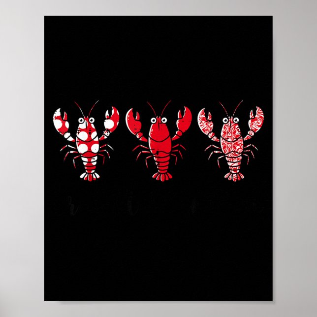 Crawfish Season Crayfish Patterns Cajun Boil Men W Poster (Front)