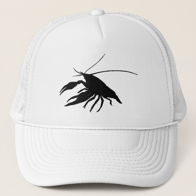 crawfish's silhouette (black) trucker hat (Front)