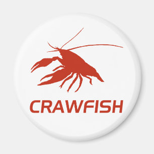 crawfish's silhouette (Red) Magnet