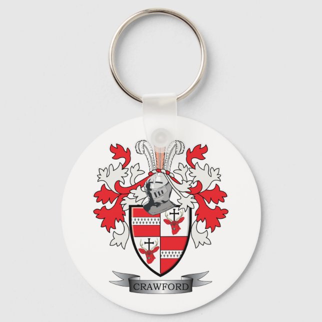 Crawford Family Crest Coat of Arms Keychain (Front)