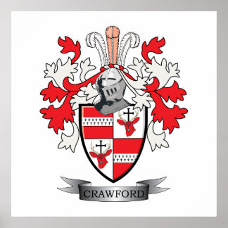 Crawford Family Crest Coat of Arms Poster