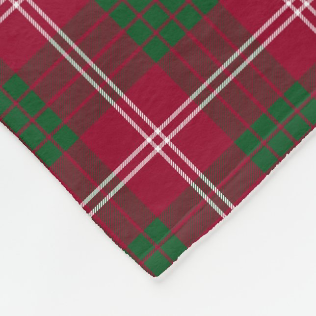 Crawford Family Tartan Plaid Pattern Fleece Blanket (Corner)