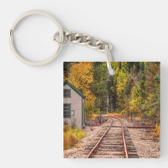 Crawford Notch Tracks Porte - clé acrylique (Devant)
