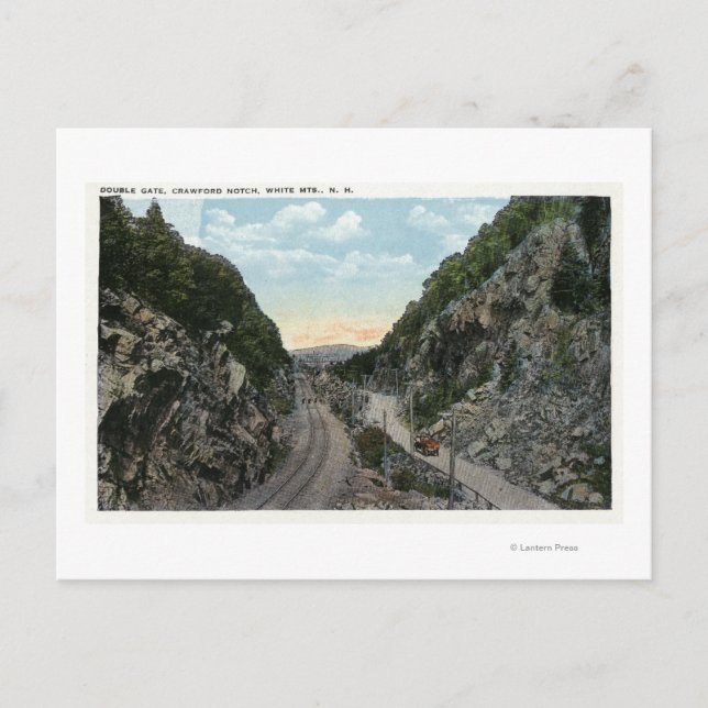Crawford Notch View of the Double Gate Postcard (Front)