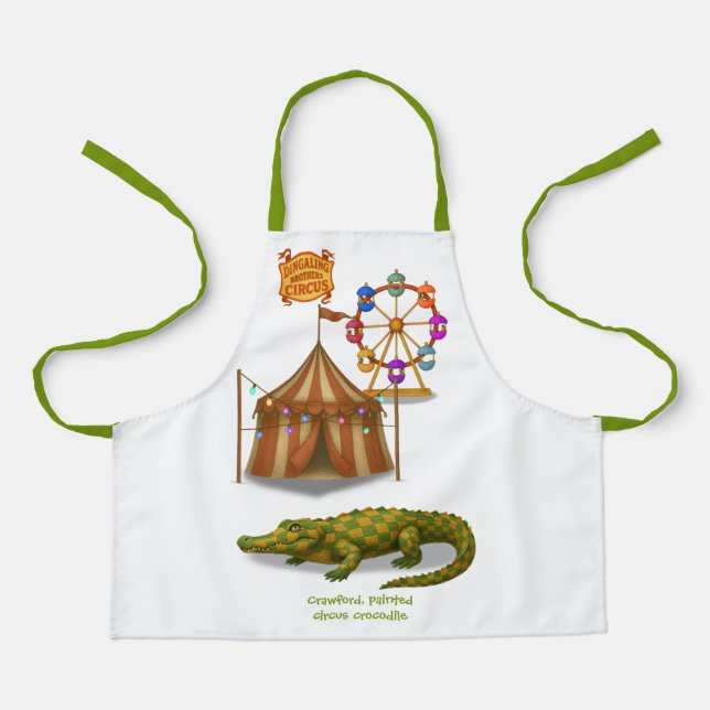 Crawford, painted circus crocodile apron (Front)