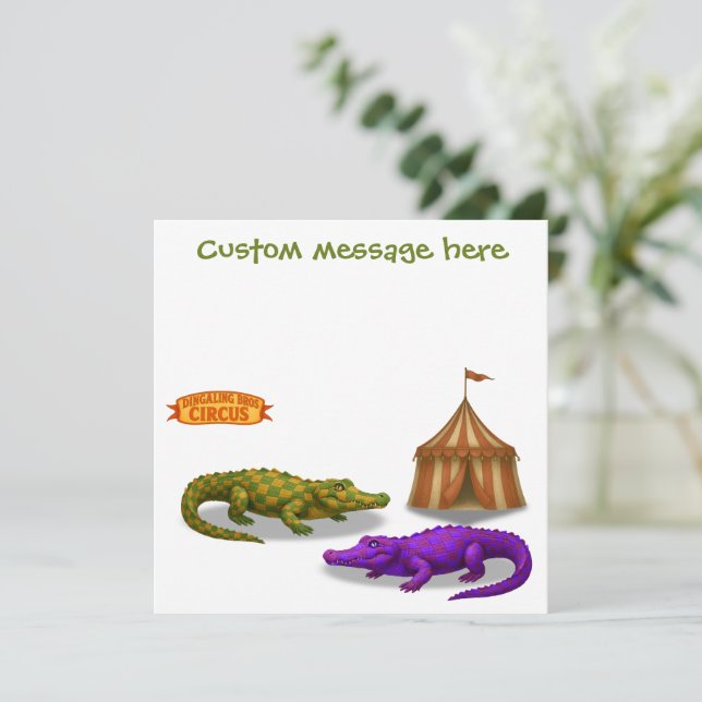 Crawford, painted circus crocodile card (Standing Front)