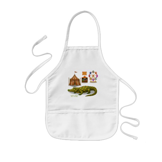 Crawford, painted circus crocodile kids apron (Front)