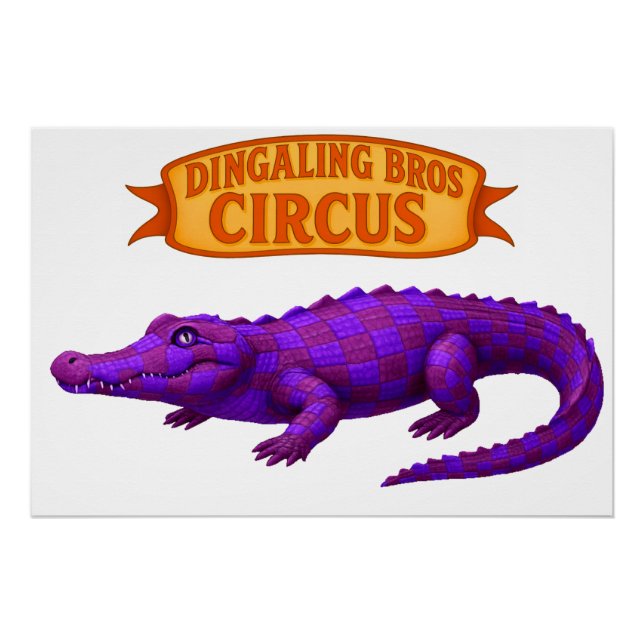 Crawford, painted circus crocodile poster (Front)