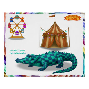 Crawford, painted circus crocodile poster