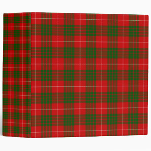 Crawford tartan red green plaid binder