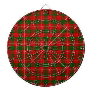 Crawford tartan red green plaid dartboard