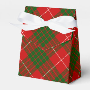 Crawford tartan red green plaid favor box