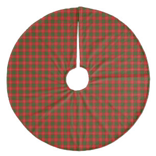 Crawford tartan red green plaid fleece tree skirt