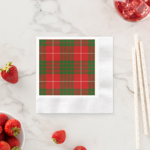 Crawford tartan red green plaid napkin