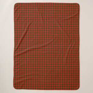 Crawford tartan red green plaid sherpa blanket