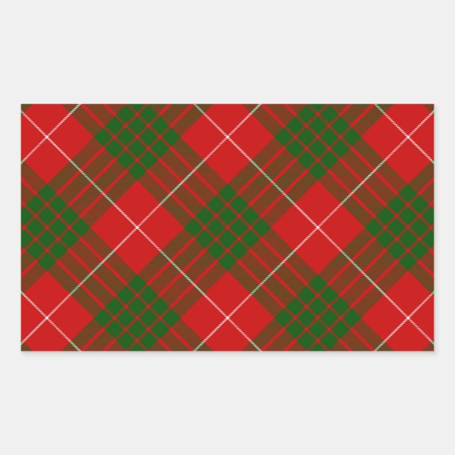 Crawford tartan red green plaid sticker (Front)