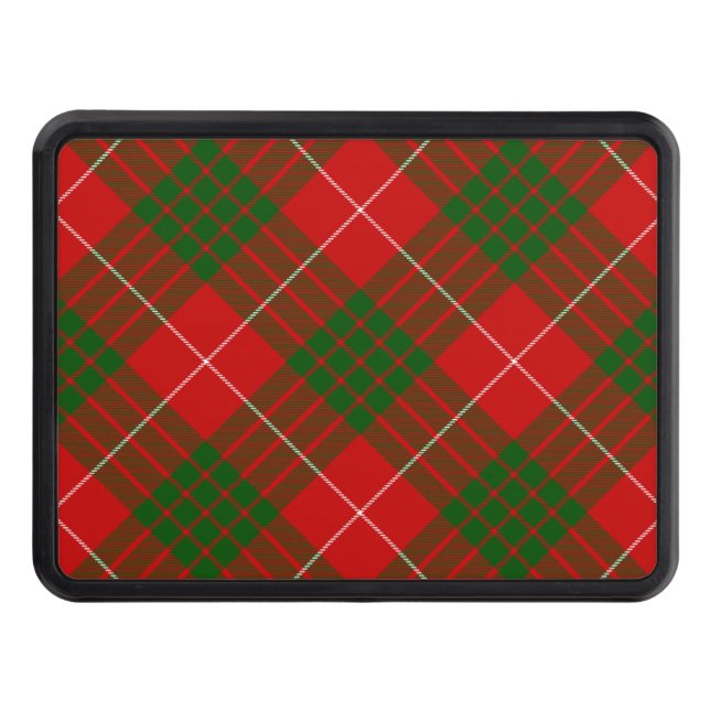 Crawford tartan red green plaid trailer hitch cover (Front)
