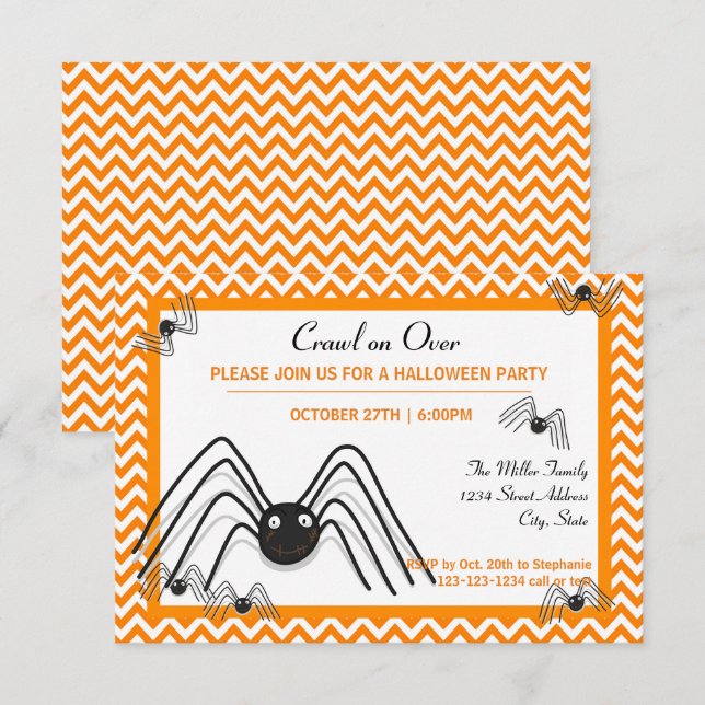 Crawl on Over - 3x5 Halloween Party Invite (Front/Back)