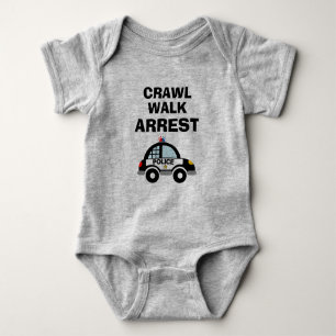 Crawl walk arrest cute police car Baby Bodysuit