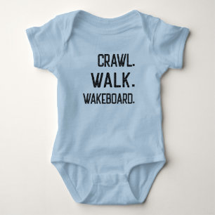 Crawl Walk Board, Cute Wakeboarder Baby Bodysuit