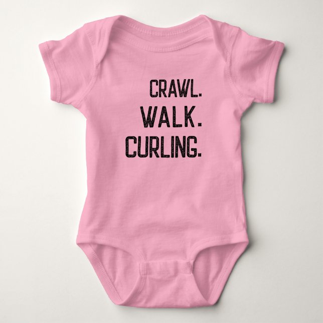 Crawl Walk Curling Baby Bodysuit (Front)