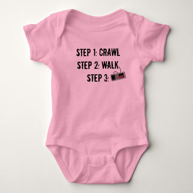 "Crawl, Walk, Game" Infant Creeper (Front)