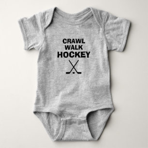 Crawl Walk Hockey cute bodysuit for new baby