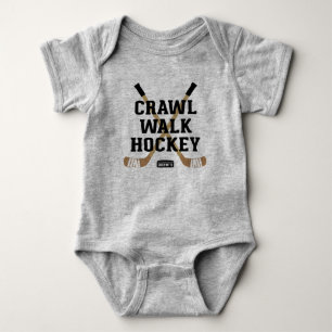 Crawl Walk Hockey Cute Funny Infant Bodysuit New