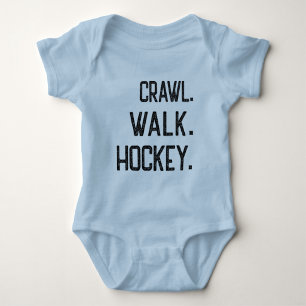 Crawl Walk Hockey - Cute Little Hockey Baby Bodysuit