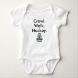Crawl Walk Hockey Sticks Baby Bodysuit<br><div class="desc">Whether it’s for everyday wear or a special occasion, this baby bodysuit is a must-have for any parent! Perfect for gifting or keeping your little bundle of joy cute and comfy. Made from 100% cotton, it ensures maximum comfort, keeping your baby cozy all day long. With easy snap closures, changing...</div>